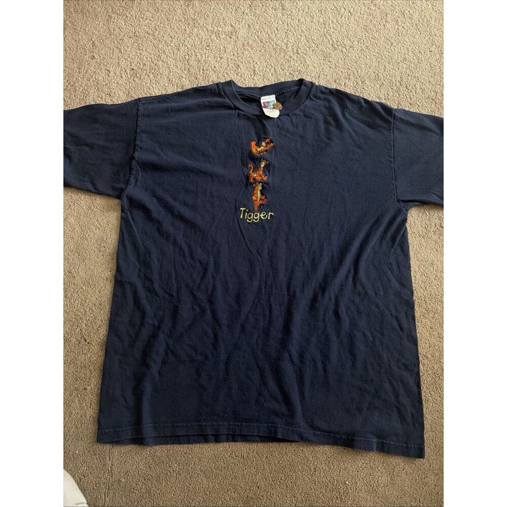 Vintage 90s Disney Tigger Embroidered Shirt XL Made USA Pooh Tag Brazos